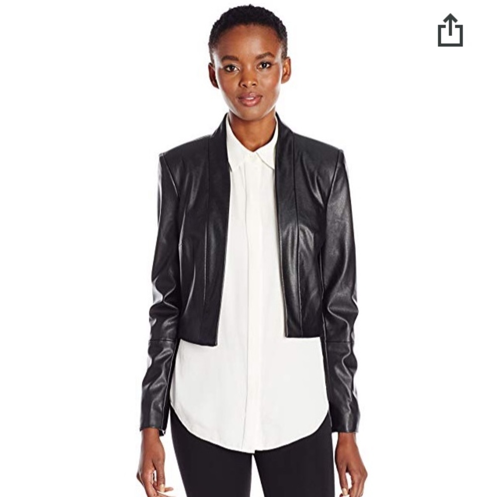 LAST CHANCE Calvin Klein Faux Leather Jacket